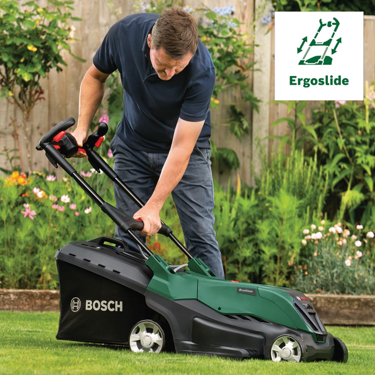 Bosch leistungsstarker Akku-Rasenmäher AdvancedRotak 36V-44-750 (zum Rasenmähen, 36-Volt-System, Schnittbreite: 44 cm, Set, mit 1x 4.0 Ah- Akku und Ladegerät)