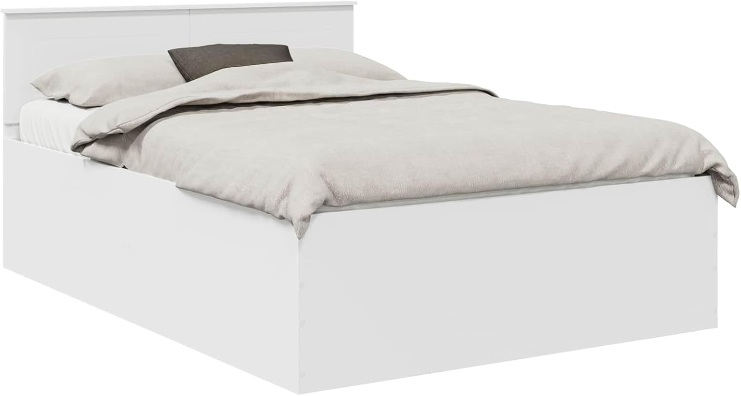 Generico Struttura del Letto Bianco 140 x 200 cm Legno Multistrato,Mobili,Set di mobili,Bianco,61.7 kg,3408578