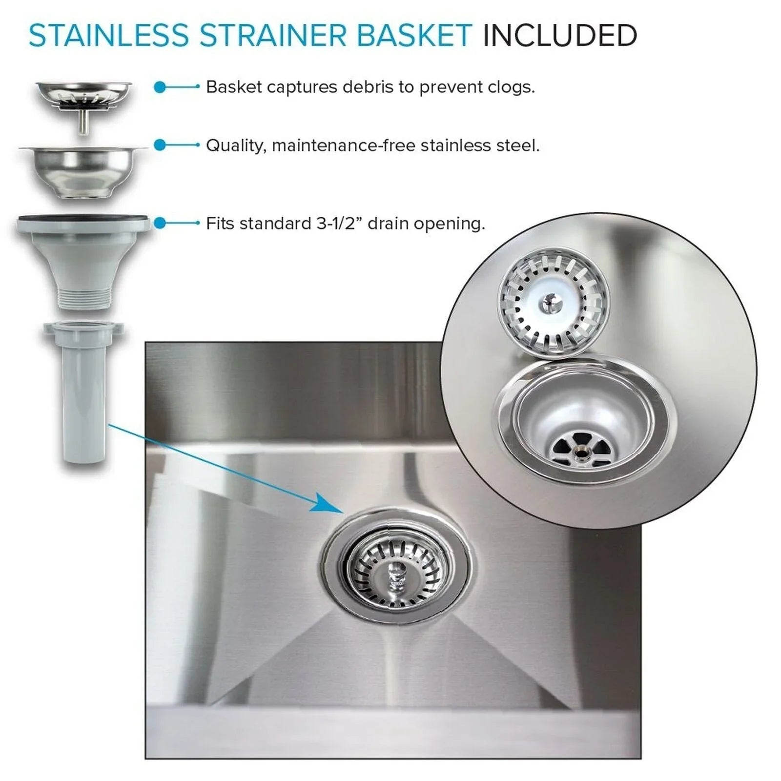 Transolid EWS-2422S 24-in W x 22-in D x 35-in H Stainless Steel Laundry Sink and Wash Stand - 24-in x 22-in