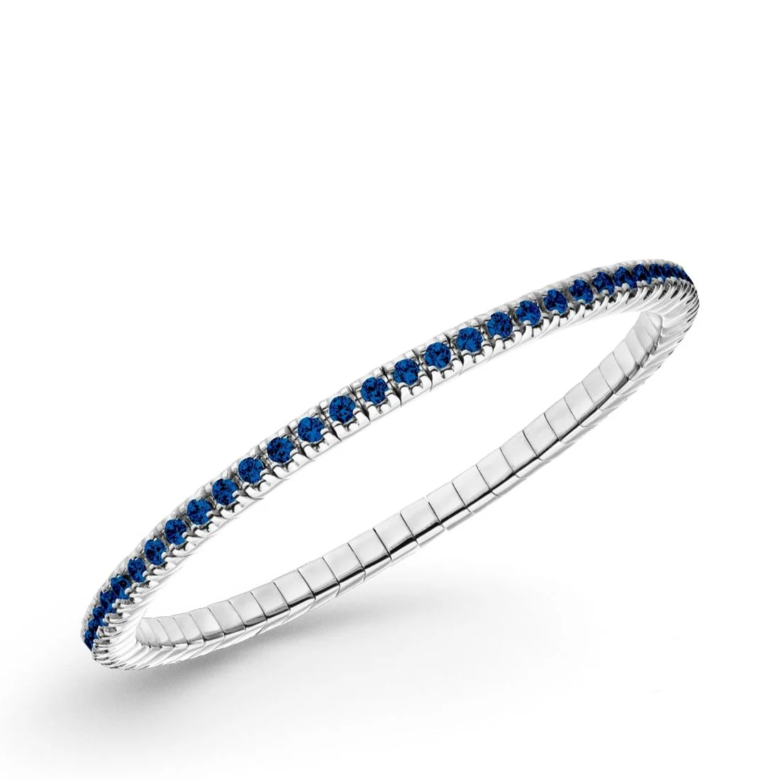 Bracciale tennis Luis&Freya elastico 17,5cm con zirconi blu 2,5mm