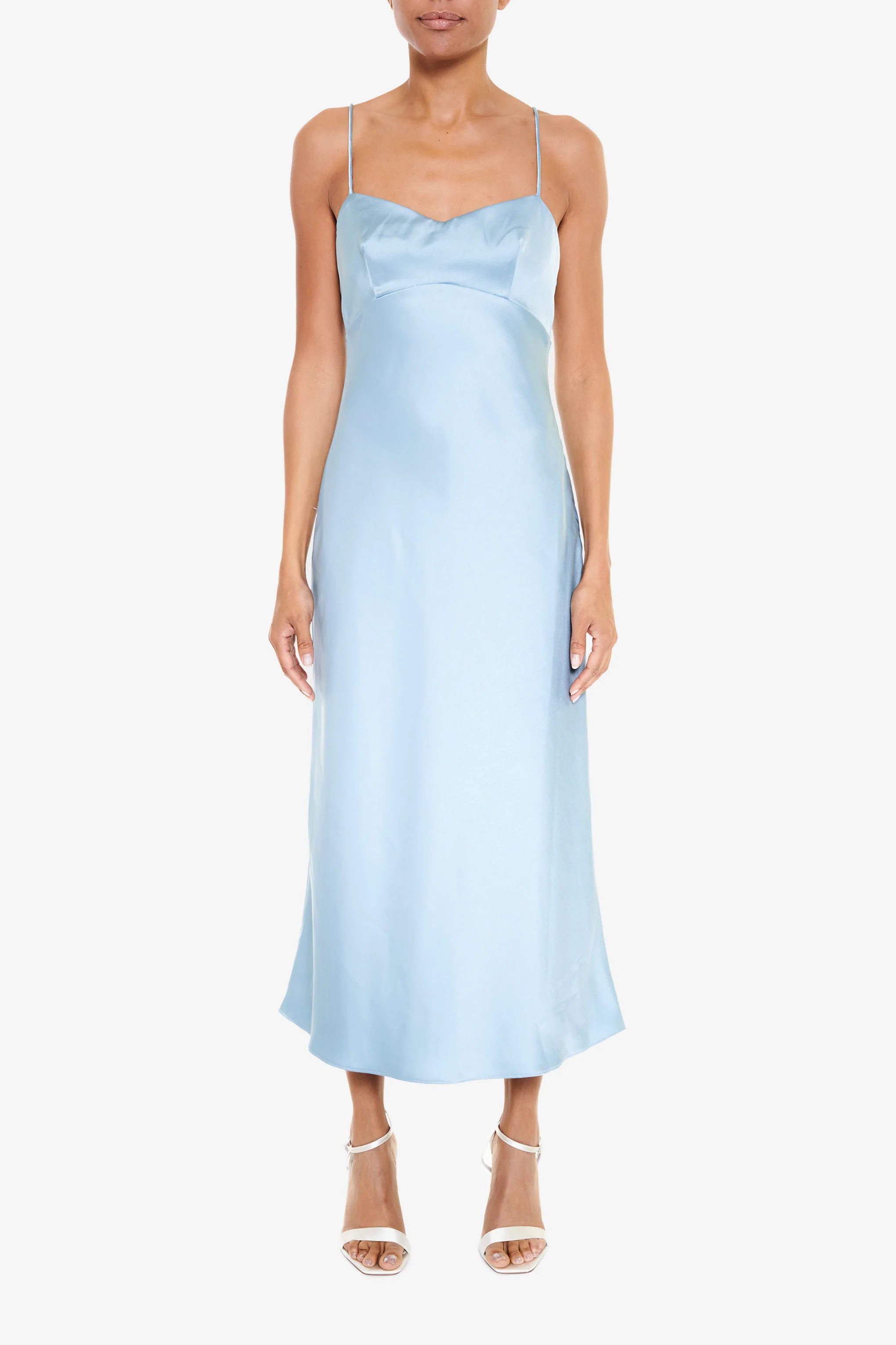 Delphine Dusty Blue Midi Slip Dress