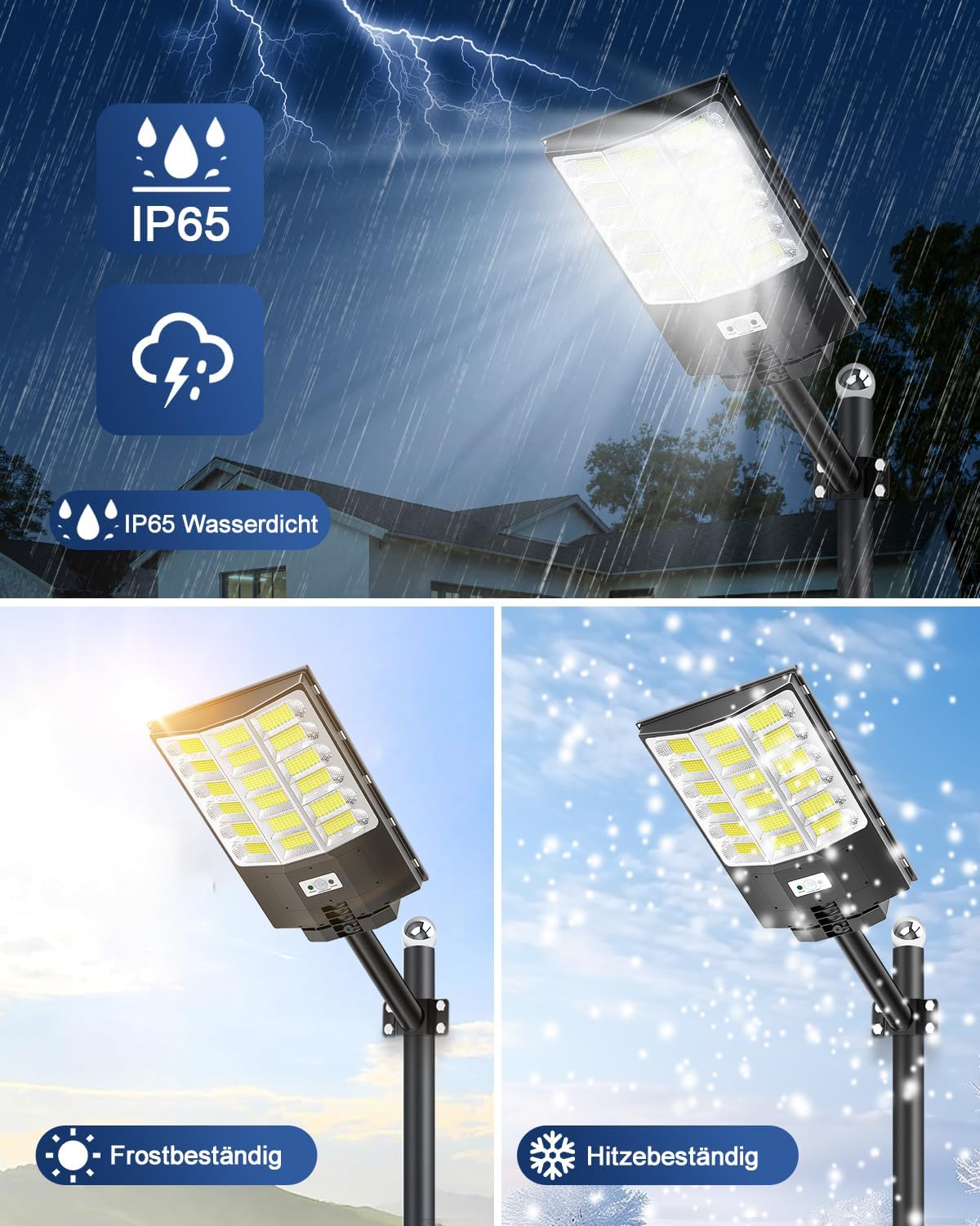 Sararoom Straßenlaternen Solar | 1000W LED Strahler Außen mit Bewegungsmelder Sensor | 864Led 6500K Wandleuchte mit Fernbedienung, IP65 Aussenleuchte Wegeleuchten für Garten Terrasse Garage Hof, 4st