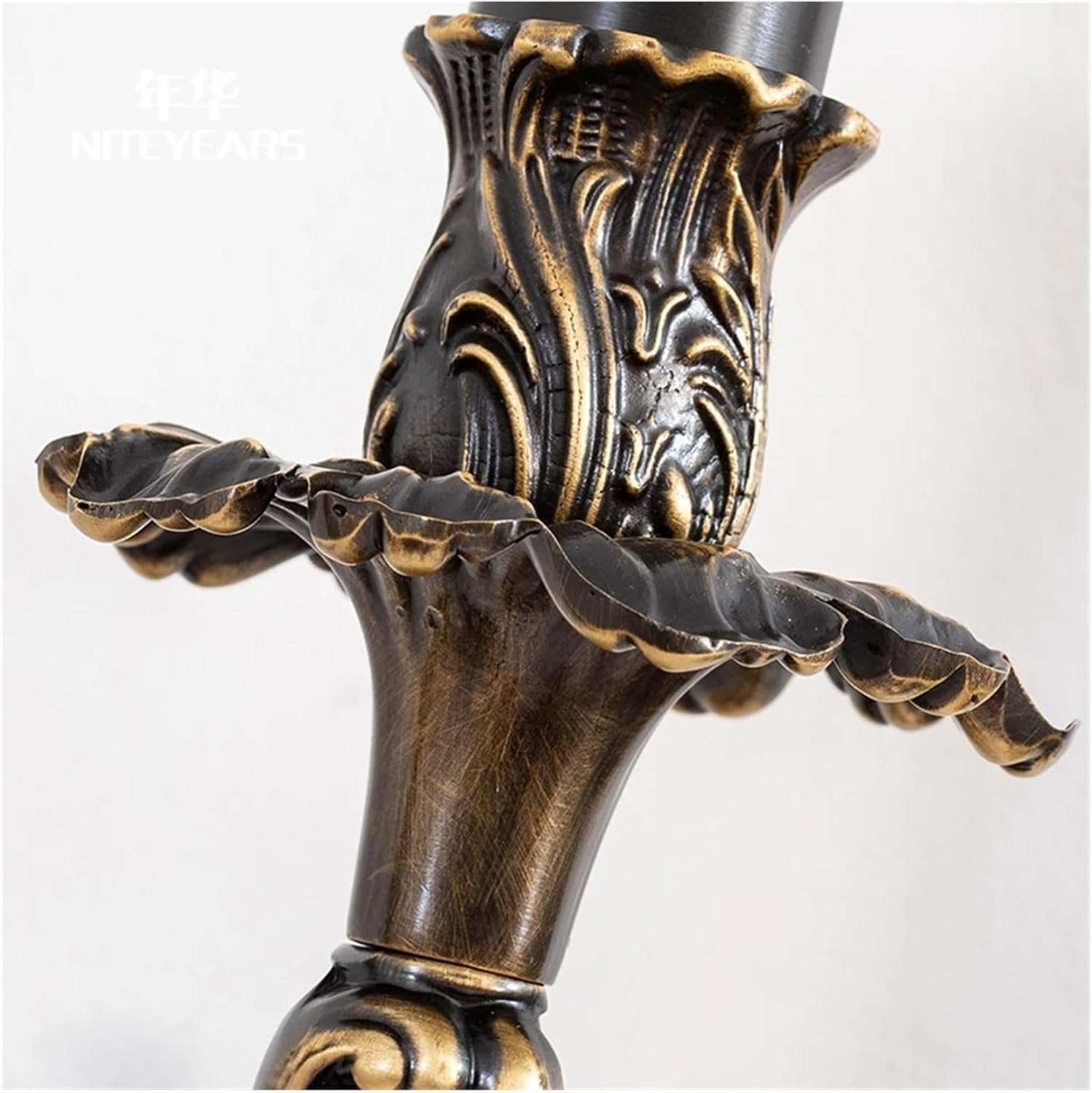 Französische Kupfer-Kerzenwandleuchte, Hotel-Palast-Villa-Retro-Wandleuchte, Innenleuchte, Schlafzimmer-Nachttischleuchte, Wandleuchte,Black-25 * 47cm