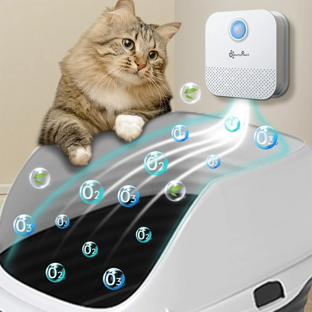 Smart Cat Litter Box Deodorizer & Air Purifier Odour Elimination, USB Rechargeable