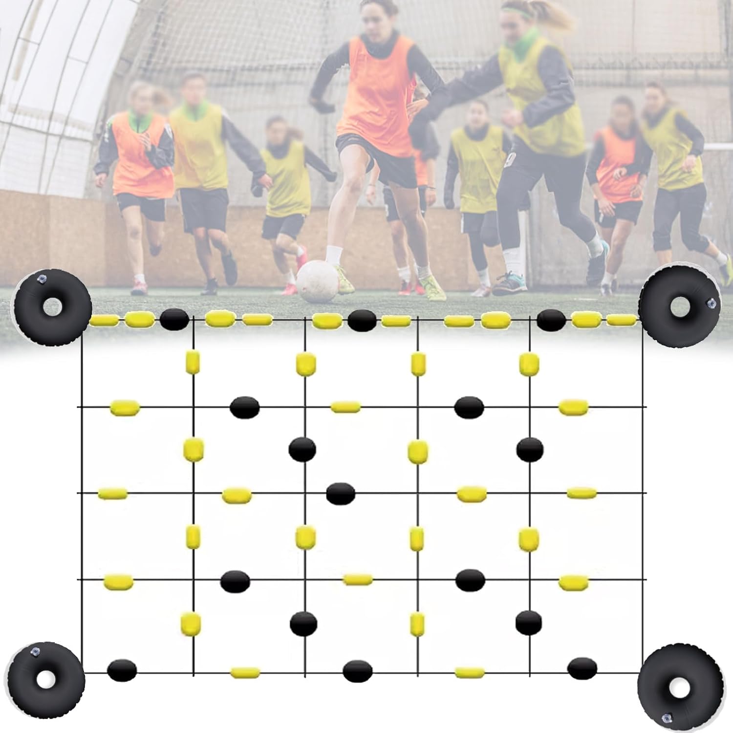 Profi Fußball Torwart Trainingsabweiser zur Reflex- und Beweglichkeitsverbesserung inklusive Wassersäcken und Aufbewahrung für einfachen Aufbau und Transport