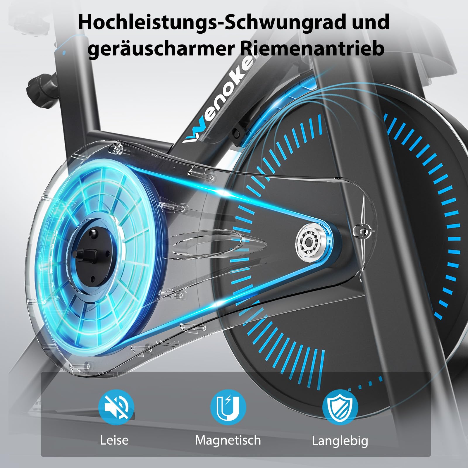 Heimtrainer Fahrrad mit Magnetwiderstand App-Kompatibilität LCD-Display 160 kg Tragkraft verstellbarer Sitz Tablet-Halter