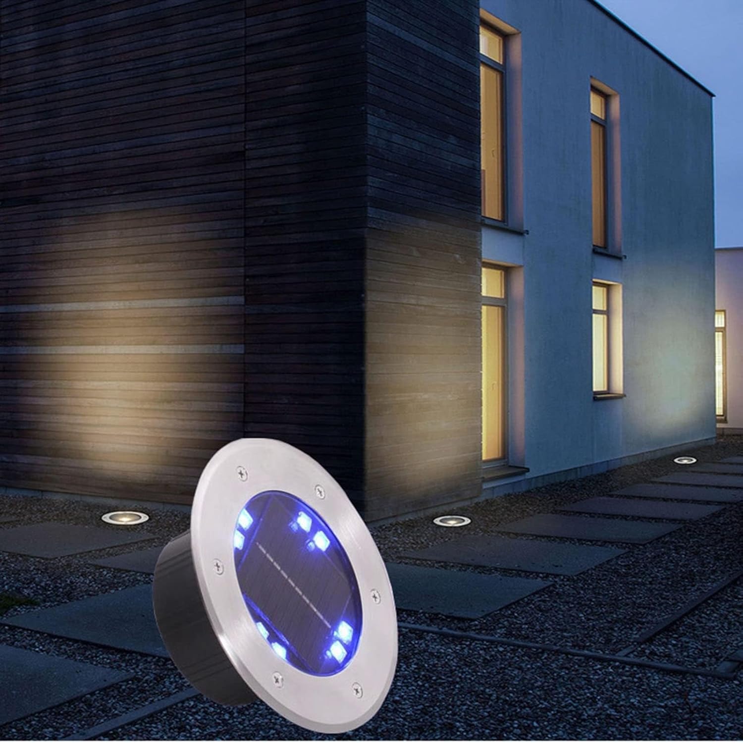 Outdoor LED So Buried Lights Waterproof IP65 Round Pathway Lights for Deck Garden Lawn and Patio Embedded Landscape Floor Lamps for Yard Decoration