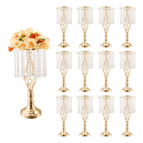 VEVOR 12x 49cm Gold Blumenständer Modern Blumenvase Hochzeit Dekoration Vasen