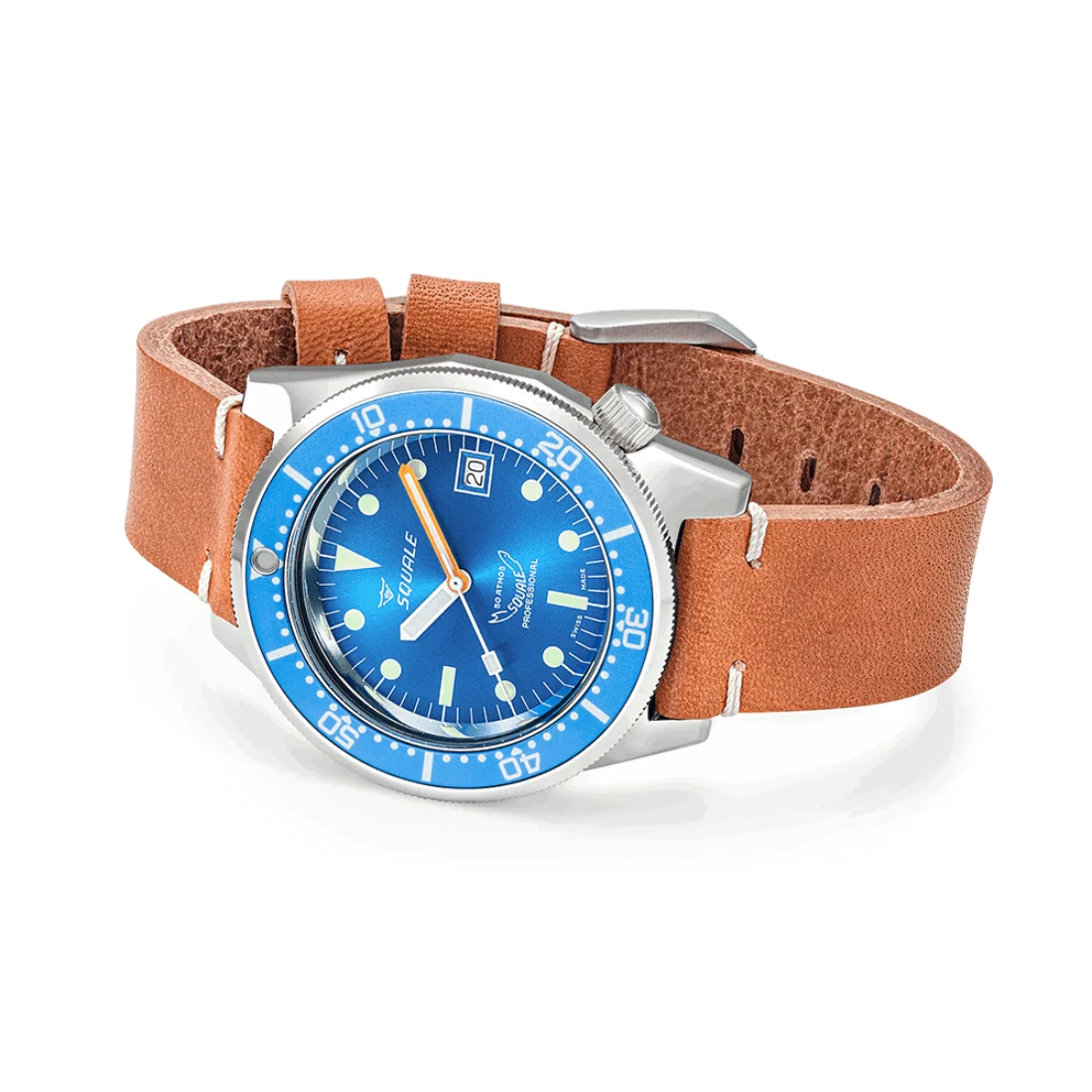 Orologio Squale 1521 blu ocean cassa lucida pelle 1521OCN.PC