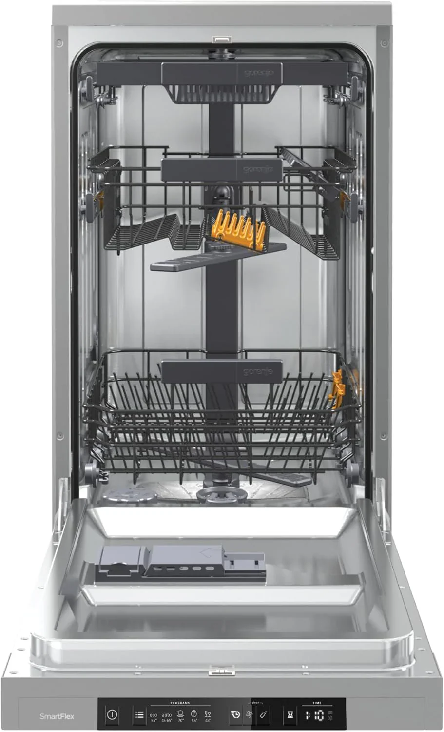 Gorenje GS 541D10 X Freistehender Geschirrsp��ler / SuperSilent / 11 Ma?gedecke / 5 Programme / Programmanzeige / TotalDry / Silber, 45 cm breit