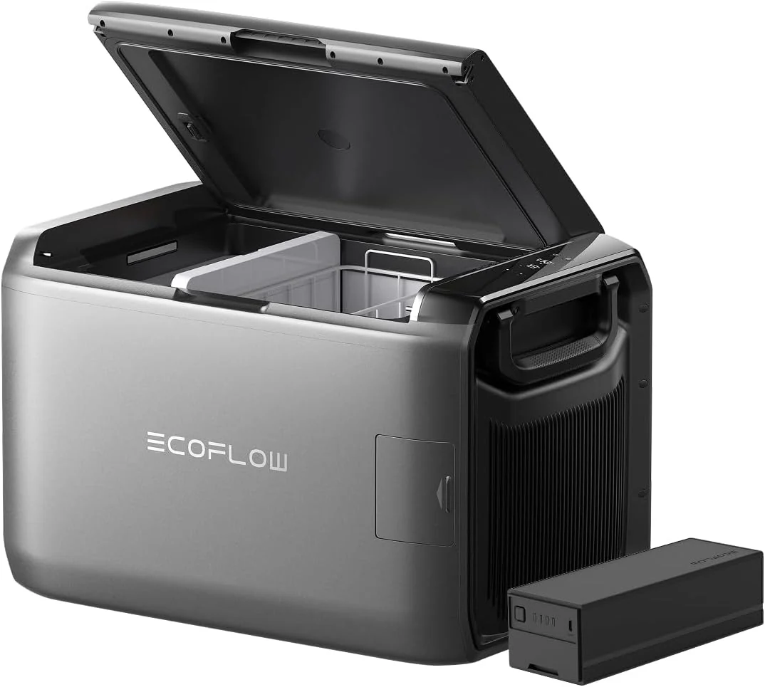 ECOFLOW Mini-Kühlschrank, 298 Wh, 55 L, Schwarz, GLACIER Classic Tragbare Kühlbox mit Zusatzakku
