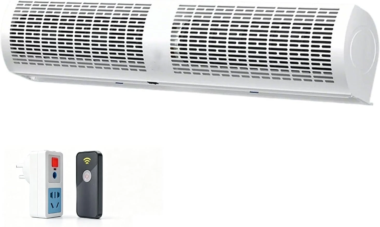 Luftschleier Wandventilatoren, 600 × 150 × 185 mm, 49 dB, 95 W, Schwarz, Wandmontiert Einkaufszentren Metallgehäuse