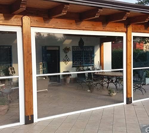 Airtight Veranda Curtain with Box and 12 cm Guide Rails - with Reinforced Profiles. Made in Italy