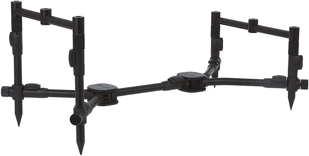 FOX Black Label Complete Pod 3-Rod Kit, Rod Pod zum Karpfenangeln, Rutenablage zum Angeln auf Karpfen & Raubfische, Rutenhalter