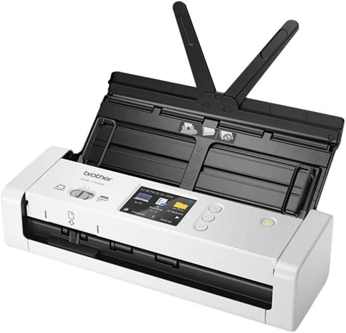 Brother ADS-1700W Compacte en intelligente documentscanner | Automatische documentinvoer | Automatisch scannen | Wi-Fi/Wi-Fi Direct, wit/zwart