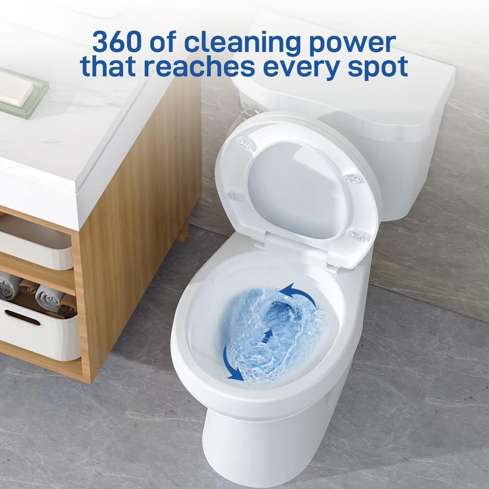 Two-Piece Elongated 1.28 GPF Siphonic Flush Toilet with Soft Close Seat, Universal Height ADA Cotton White (Toilet Seat Included)