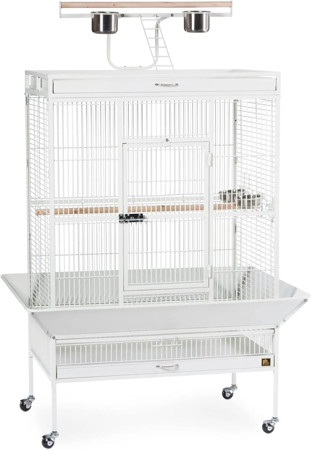 Prevue Pet Products Wrought Iron Bird Cage, Chalk White, 36&prime;&prime;x24&prime;&prime;x66&prime;&prime;, Includes Perches & Cups