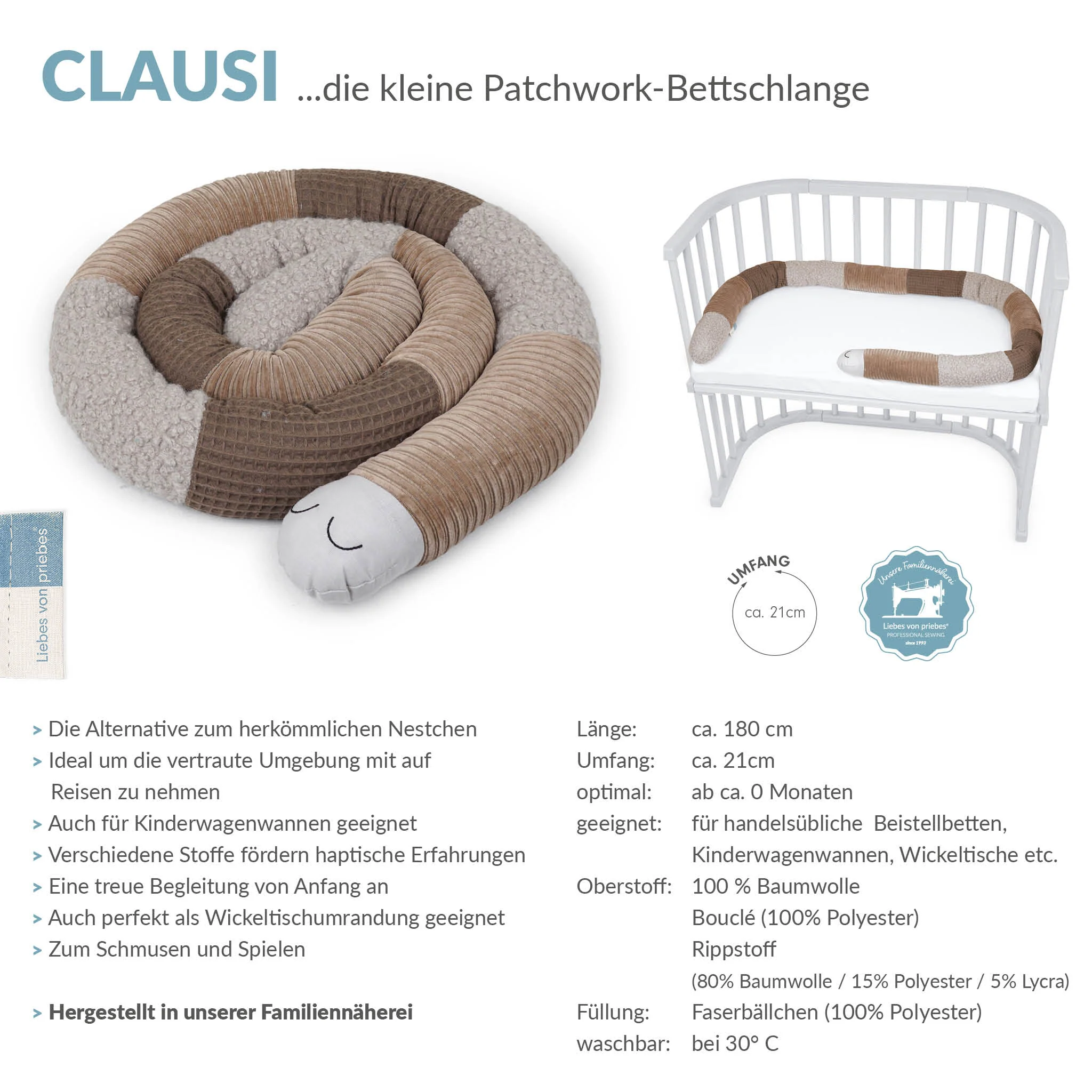 CLAUSI patch kleine Bettschlange