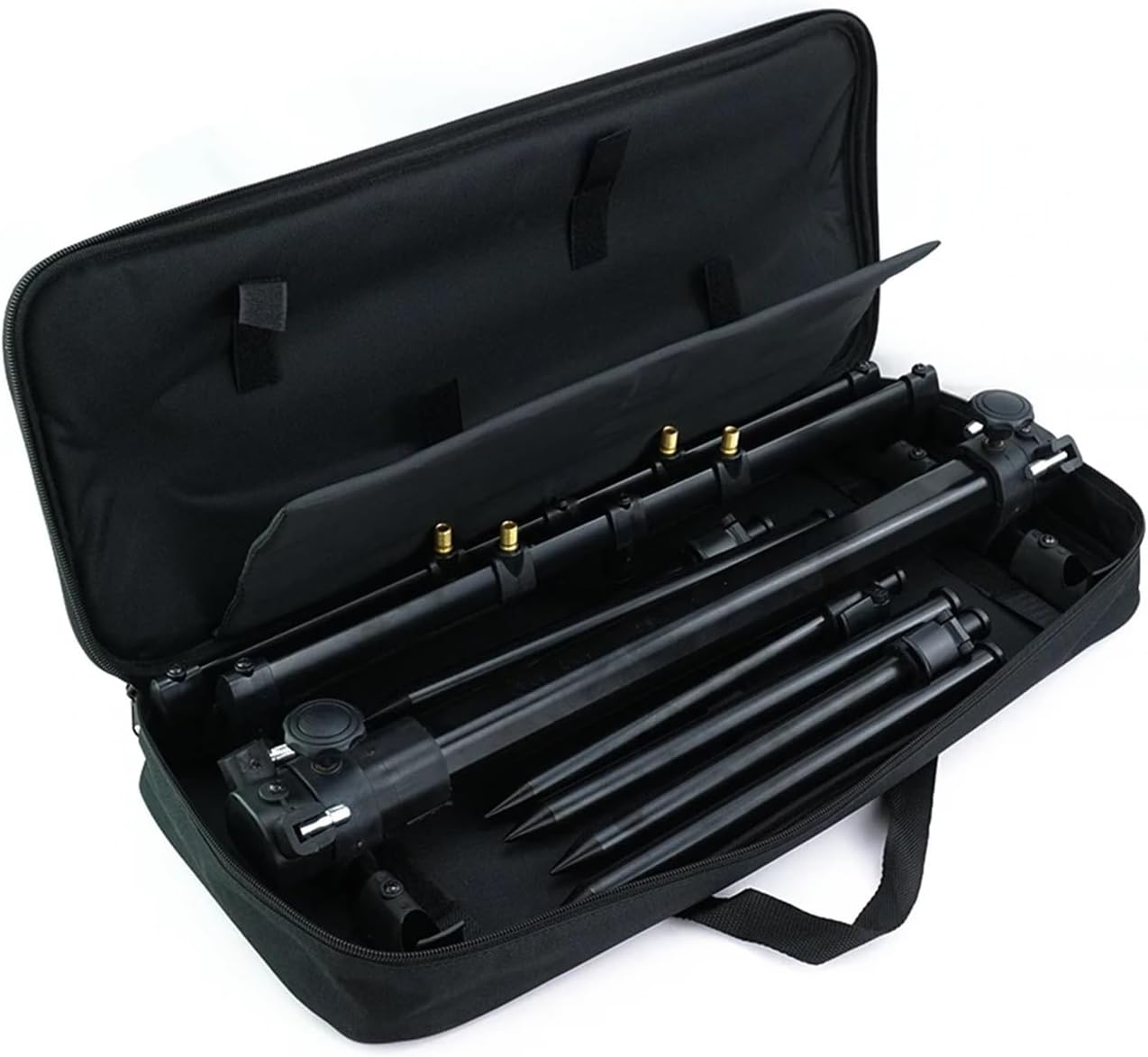 3-Rod Carp Fishing Rod Pod Set with Telescopic Bank Sticks & Adjustable Buzz Bars