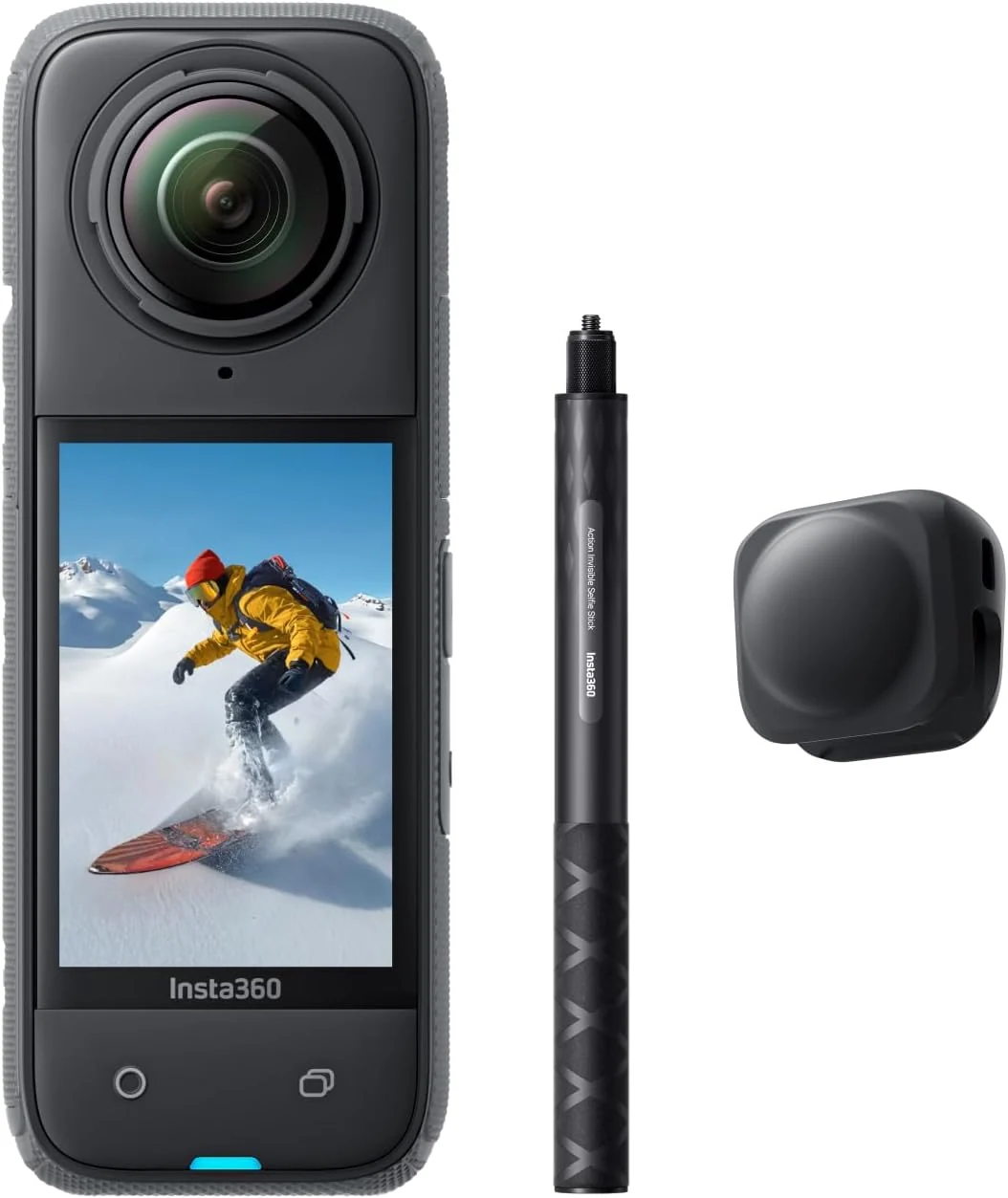 Insta360 X4 Snowboard-Bundle, Ohne microSD Karte, wasserdichte 8K 360°-Action-Cam, 4K Weitwinkelvideos, Unsichtbarer Selfie-Stick Effekt