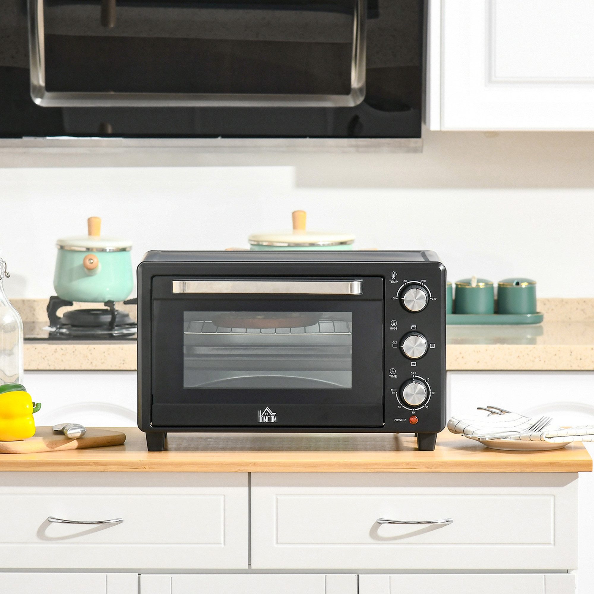 Minibackofen Minibackofen 21L mit 1 Drahtgestell und 1 Backblech 3 Kochmodi