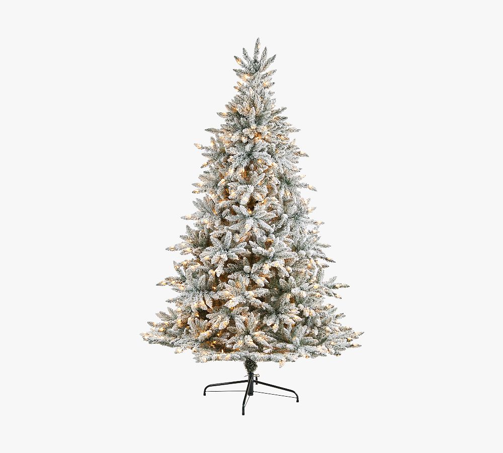 Pre Lit Flocked West Virginia Spruce Faux Christmas Tree   tiaotiao