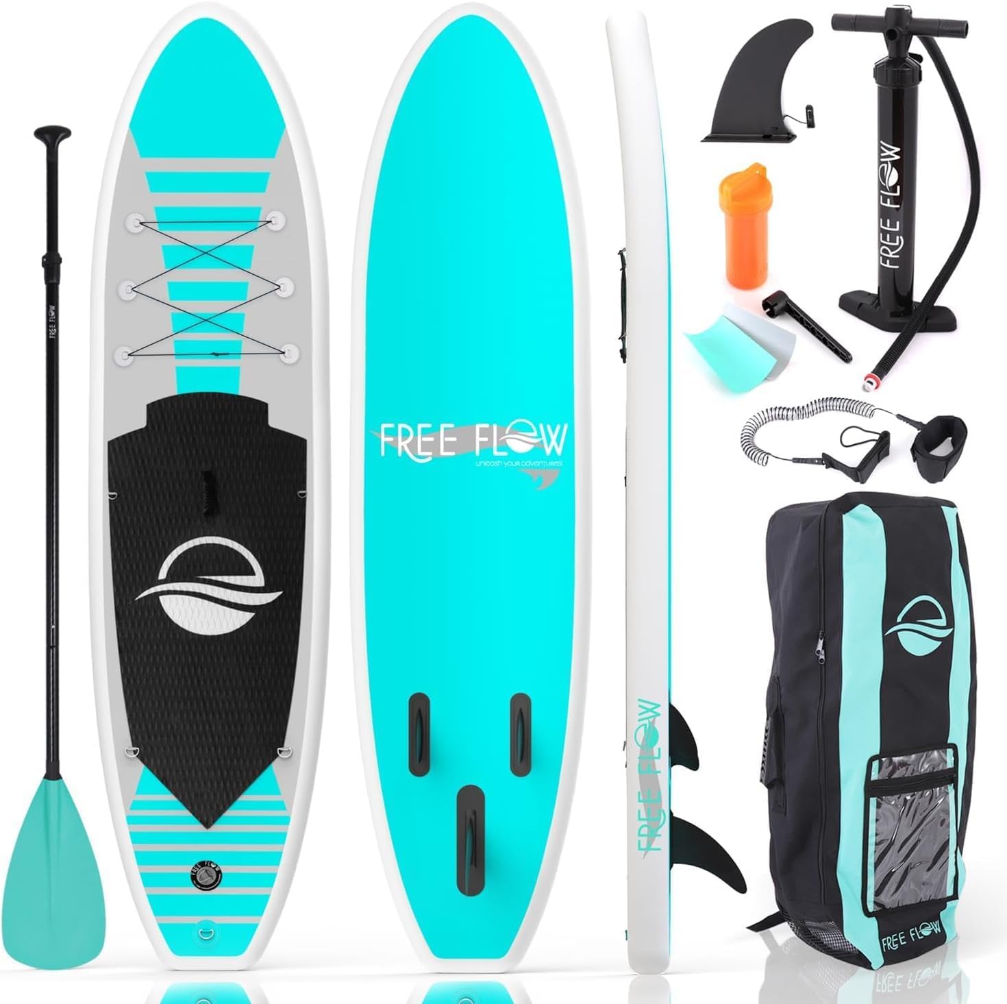 SereneLife Stand up Paddle Board Gonfiabile - Pagaia SUP Antiscivolo, Pompa, Cordino di Sicurezza e Accessori Giovani