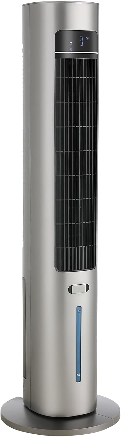 LIFERUN Turmventilator mit Aromadiffuser Fernbedienung 3-Stufen-Klimaanlage mit Wasserkühlung, 50° Oszillation 12h Timer und Schlafmodus für Büro/Zuhause Leiser Standventilator 6.5 m/s 4 Betriebsmodi