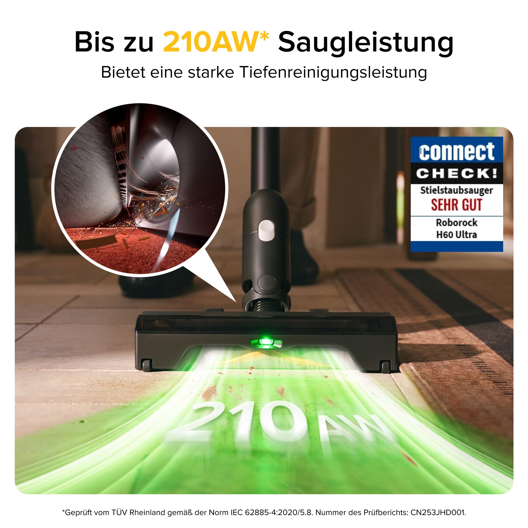 Akku-Staubsauger H60 Ultra mit 210 AW Saugleistung und bis zu 90 Minuten Laufzeit