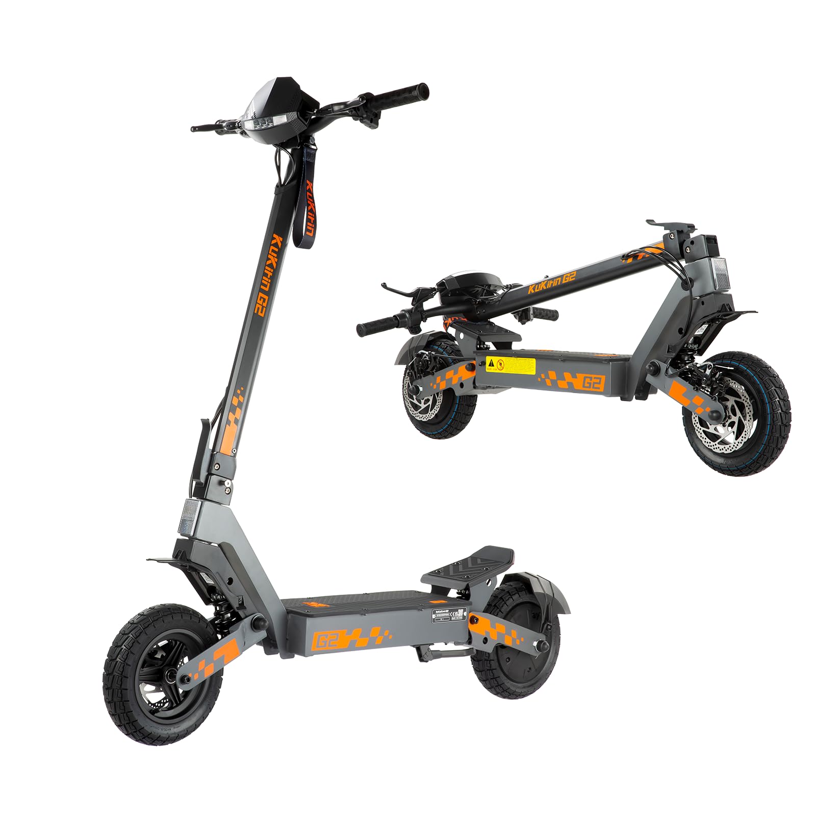 Elektroroller G2 für Erwachsene mit 48 V 15,6 Ah Akku 55 km Reichweite 10 Zoll Tubeless-Reifen Doppelfederung