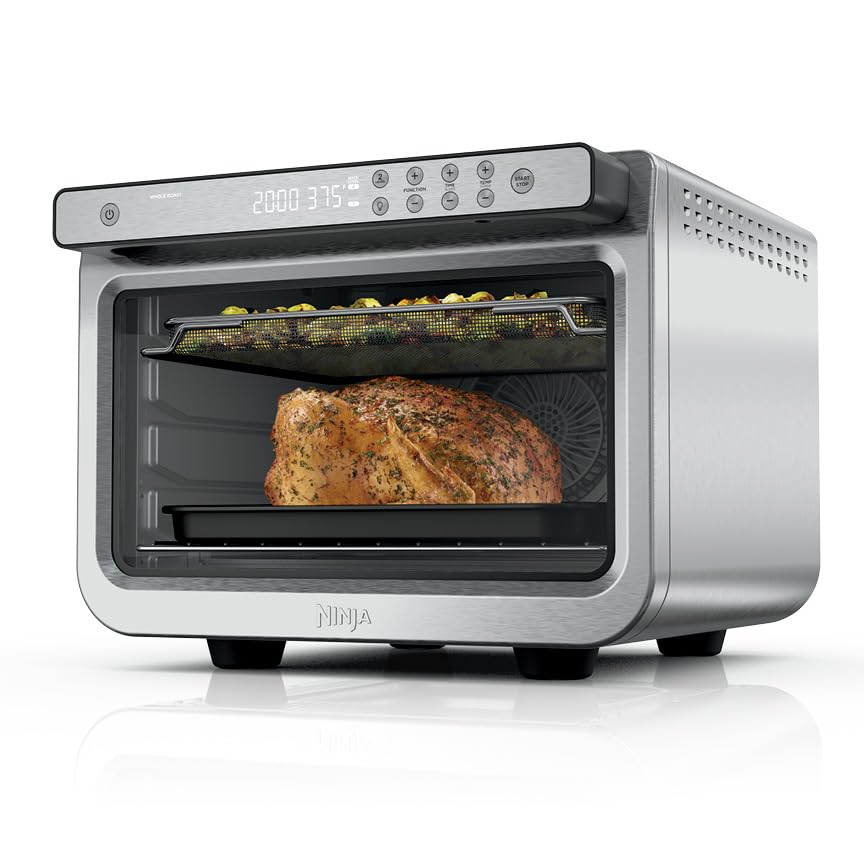 Ninja Prestige Smart XL 10 in 1 Air Fry Digital Countertop Convection Toaster Oven with Air Fry, Air Roast, Broil, Bake, Whole Roast, Pizza, Toast, Bagel, & Reheat, 1800 Watts, Stainless Steel, DT501 : Home & Kitchen