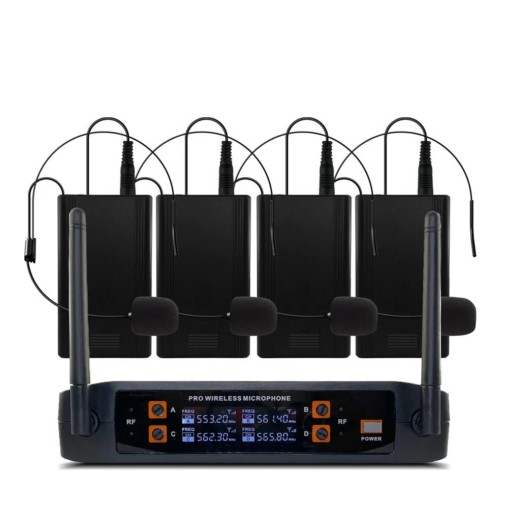 ERZHEN UHF 4-Channel Wireless Microphone System | Cordless Microphone #900