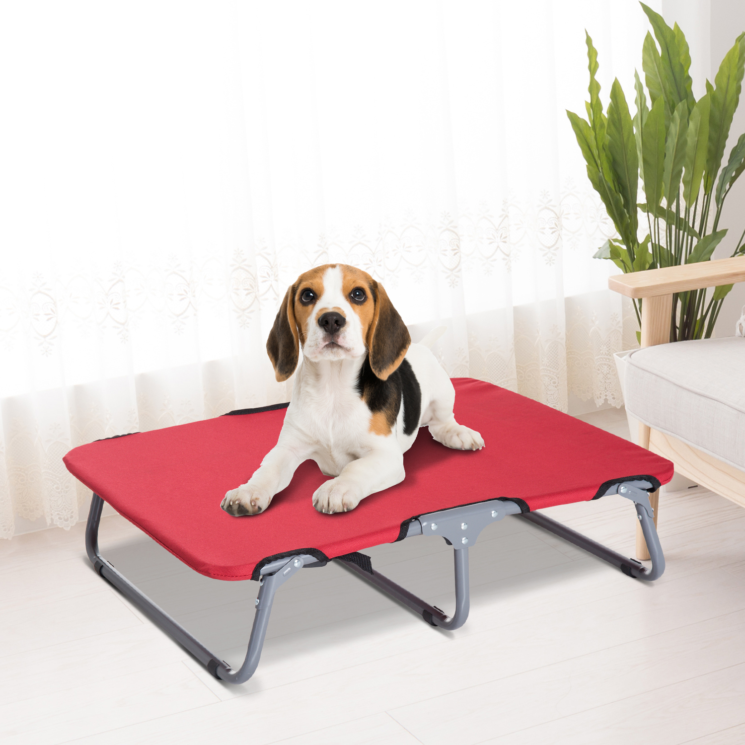 PawHut® Hundeliege Hundebett Katzenbett Schlafplatz faltbar Rot