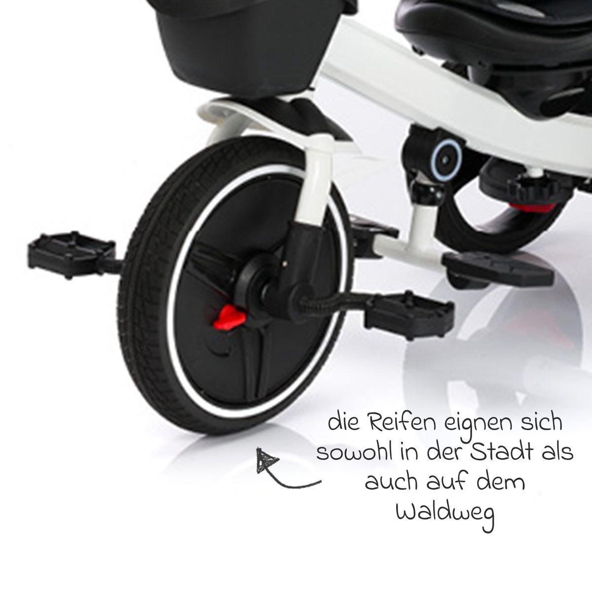 Dreirad-Kinderwagen Niki 360 - Weiß Grau
