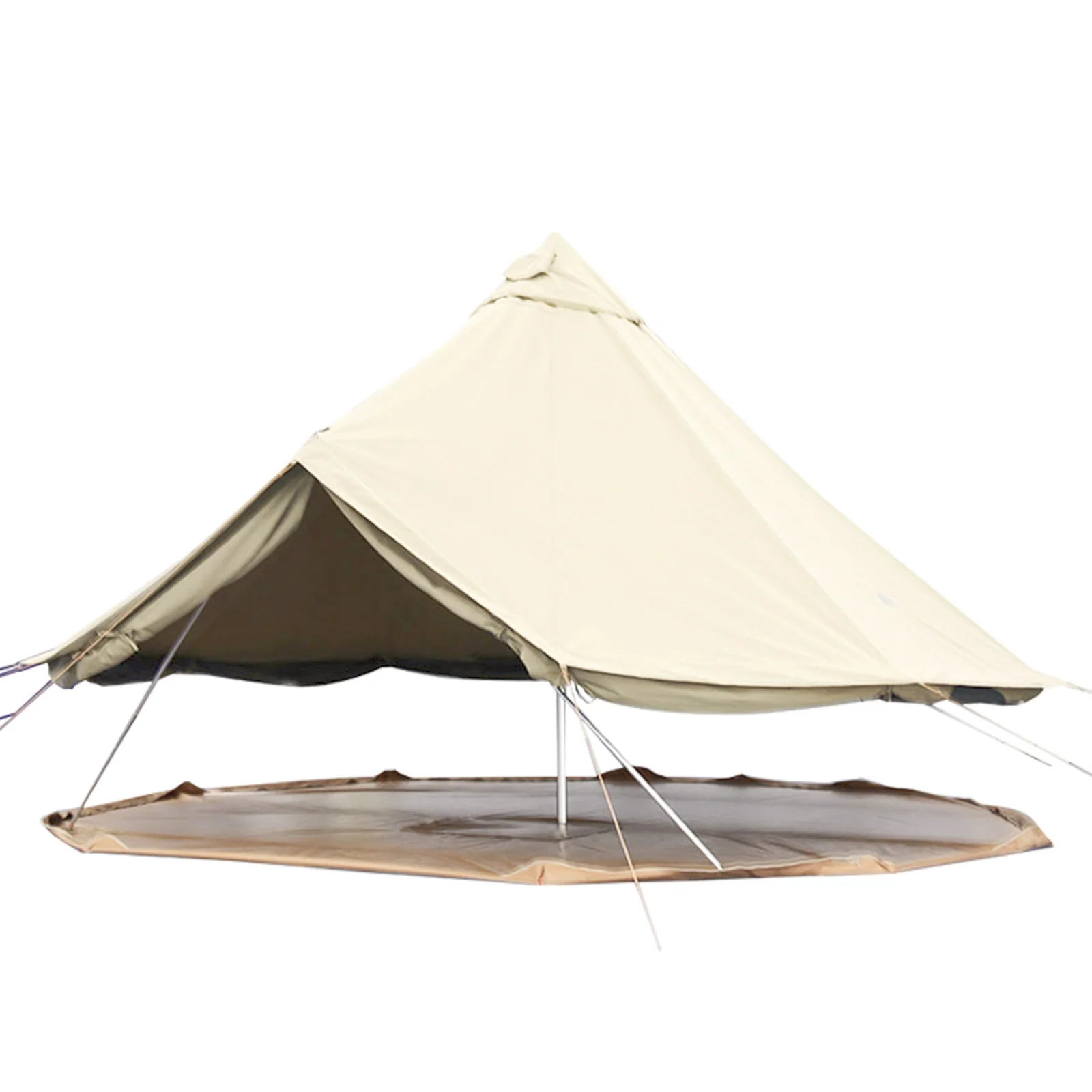 2025 KingCamp Khan 500 – Ampia tenda tipi per 8 persone con tessuto tecnico misto cotone, ventilazione flessibile e montaggio rapido