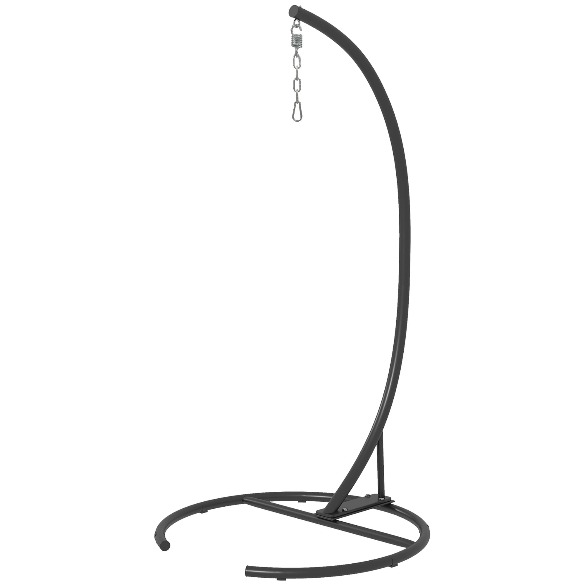 Outsunny Hängesesselständer mit stabilem Sockel Stahlrahmen Hängekorbständer Ø102x195 cm Schwarz