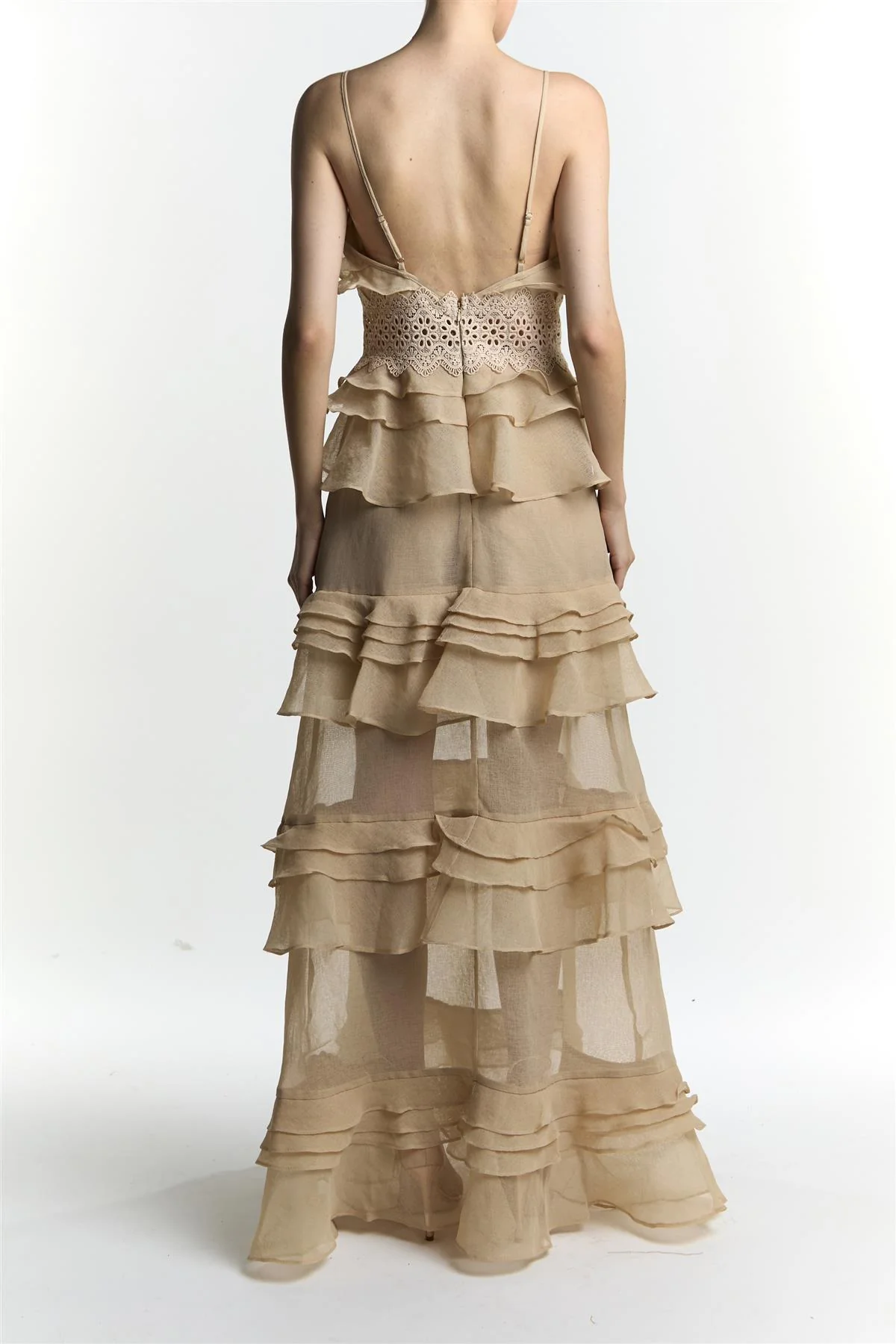 Sophia Stone Tiered Ruffle Maxi Dress