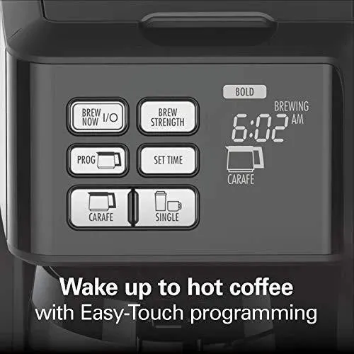 Hamilton Beach FlexBrew Thermal Coffee Maker, Single Serve & Full Pot, Compatible with K-Cup Pods or Grounds, Programmable, Black and Stainless (49966)