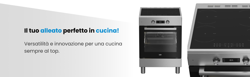 Cucina Piano cottura a induzione 4 Fornelli con Forno Elettrico da 60 cm Acciaio inossidabile