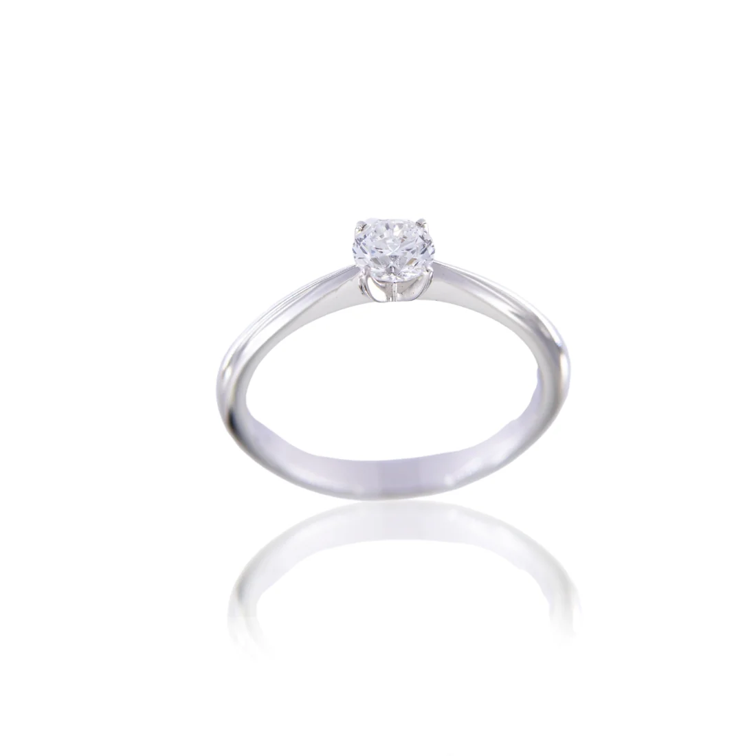 Solitario a griff in oro bianco e brillante ct 0,50 E SI1 certificato IGI
