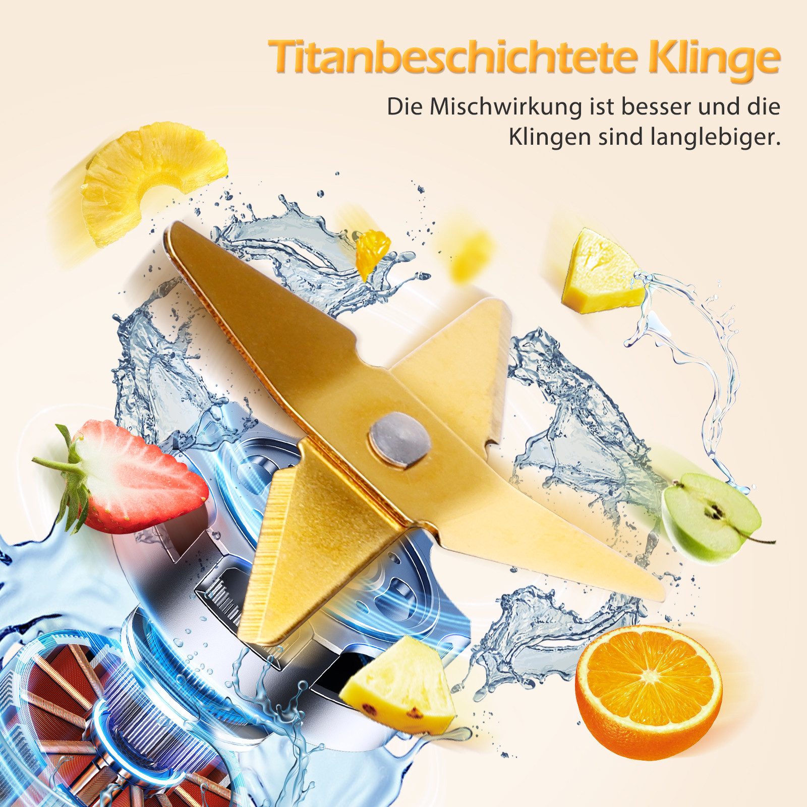 Smoothie-Maker Standmixer 1.5 Liter, Ice Crush Funktion, 2 Geschwindigkeiten + Pulse