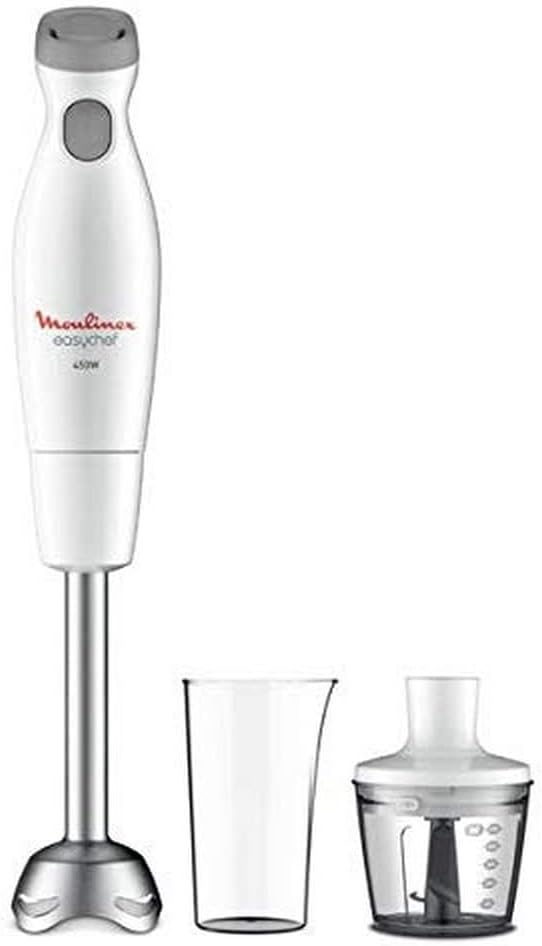 Moulinex DD4521 Easychef 2 in 1 Hand Blender with 800 ml Tumbler and 500 ml Chopper Attachment 2 Speeds Easy Clean 450W