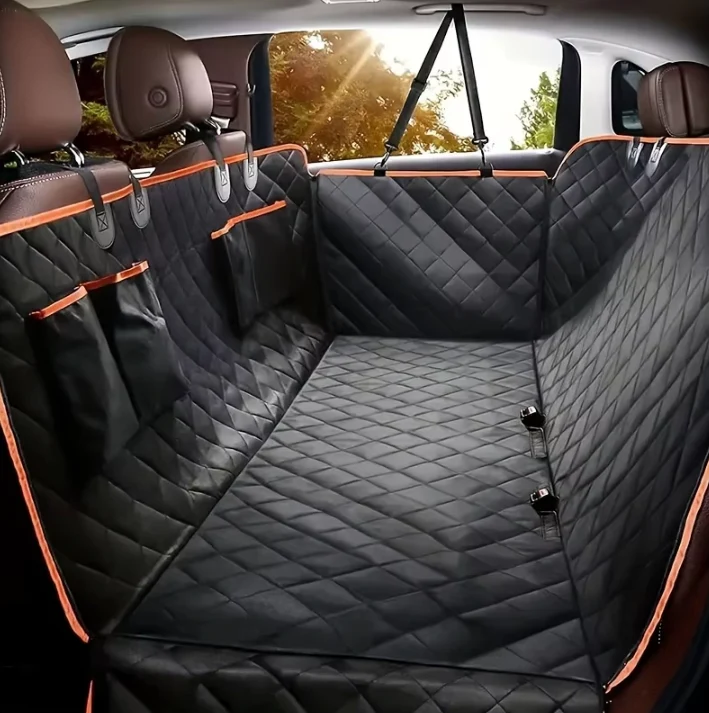 5-Layer Waterproof Dog Car Seat Cover �C Hammock Mode, Side Flaps & Seatbelt Openings