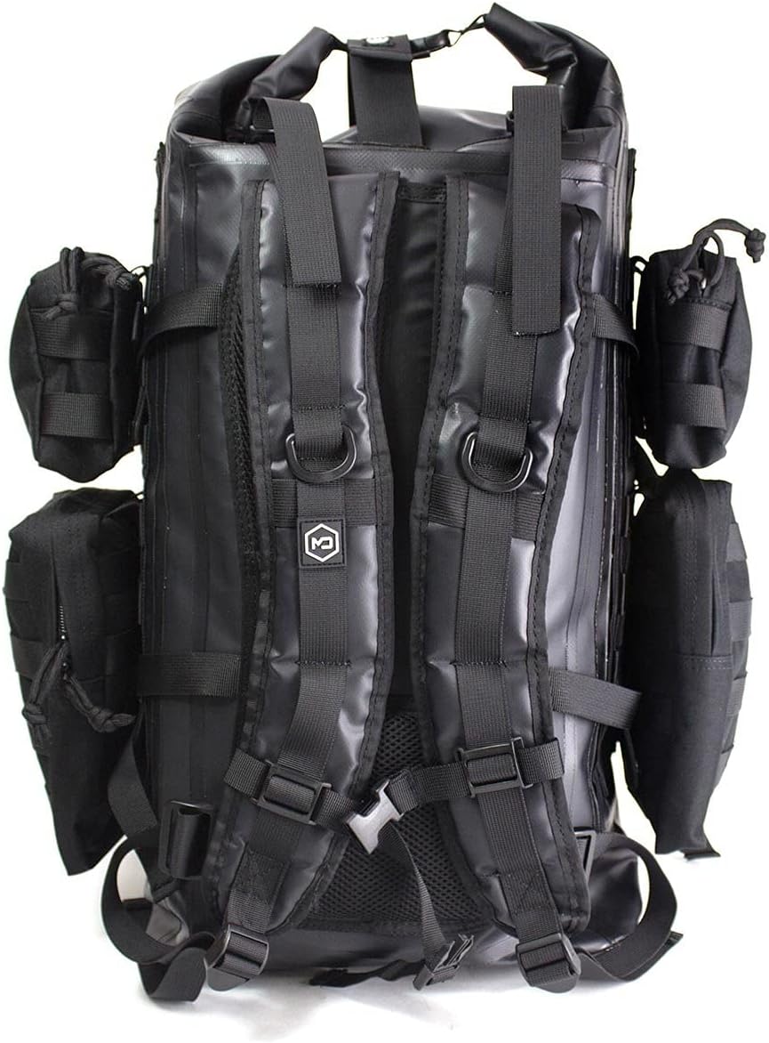 Mission Darkness Dry Shield Faraday Rucksack 40 Liter Fassungsvermögen // Wasserdichte taktische Tasche mit abnehmbaren MOLLE-Taschen, signalblockierendem Anti-Hacking-EMP-Schild für Elektronik