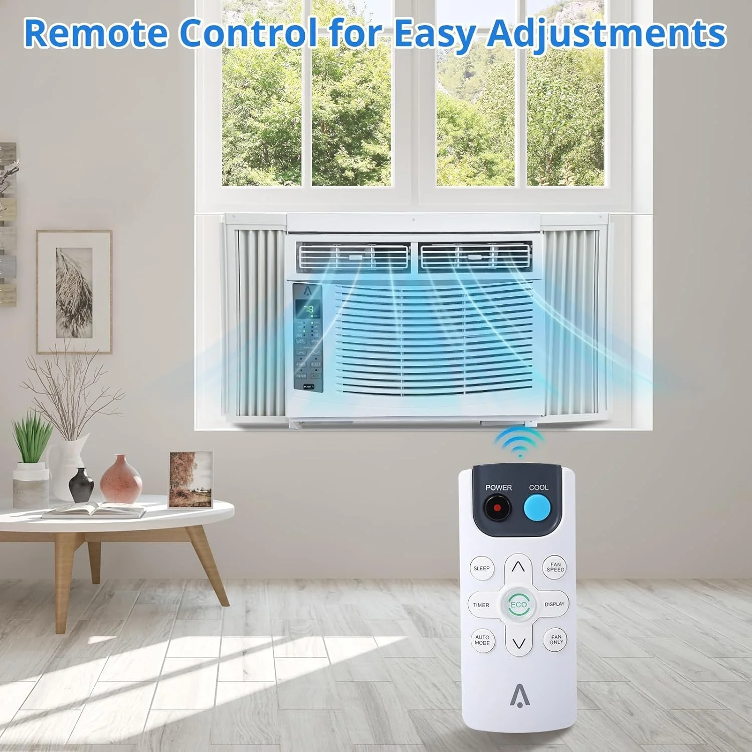 GAOMON Smart 6000 BTU Window Air Conditioner �C WiFi-Enabled AC with Remote & App Control, Timer, Sleep Mode, Easy Install Kit, Cools Rooms Up to 350 Sq. Ft, 115V, White