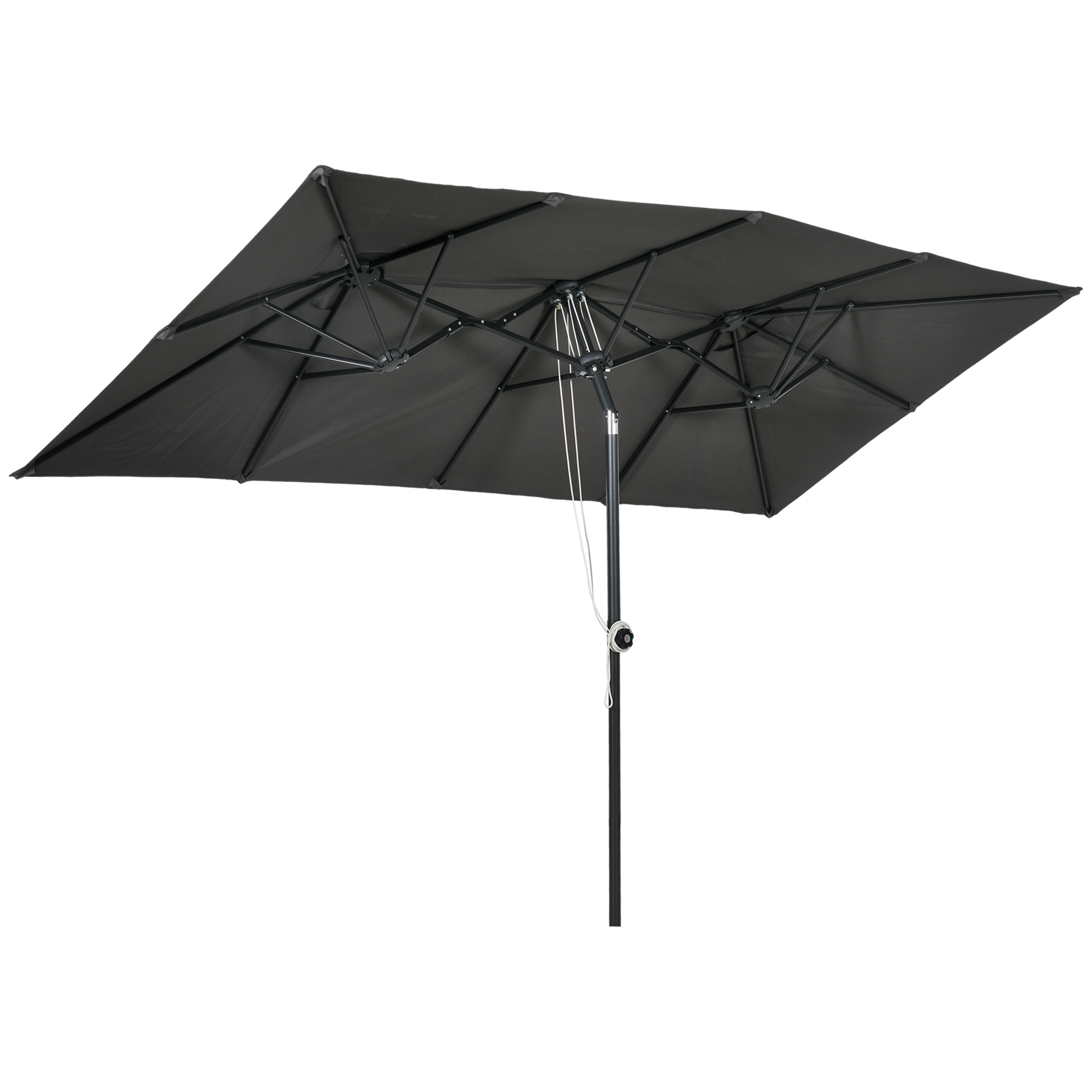 Outsunny Großer Sonnensschirm, höhenverstellbar, neigbar, 150x295x170-214 cm, Grau