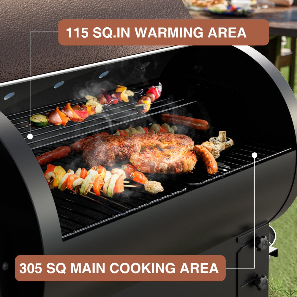 KingChii Pro Series 02 Wood Pellet Smoker & Grill, 456 sq. in, Electric, Bronze, with Auto Temperature Control