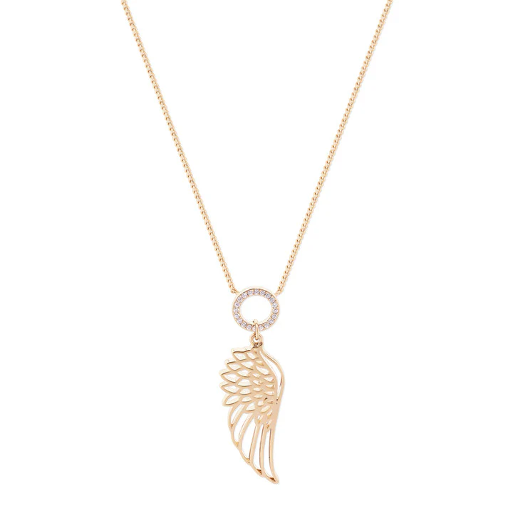 Tipperary Crystal Angel Wing & Crystal Circle Pendant