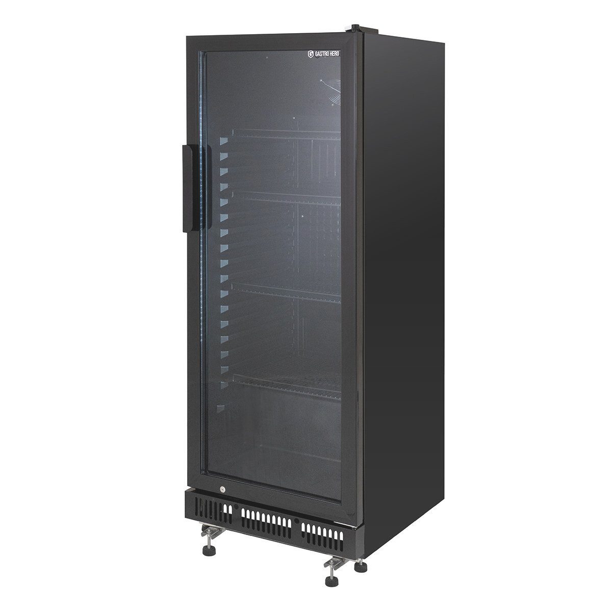 Getränkekühlschrank GKS-230 Flaschenkühlschrank, Glastür & LED, abschließbar schwarz