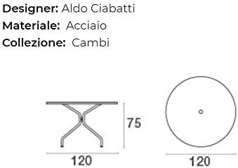 EMU Round Cambi Table 120 cm Art. 805 Colour Antique Iron